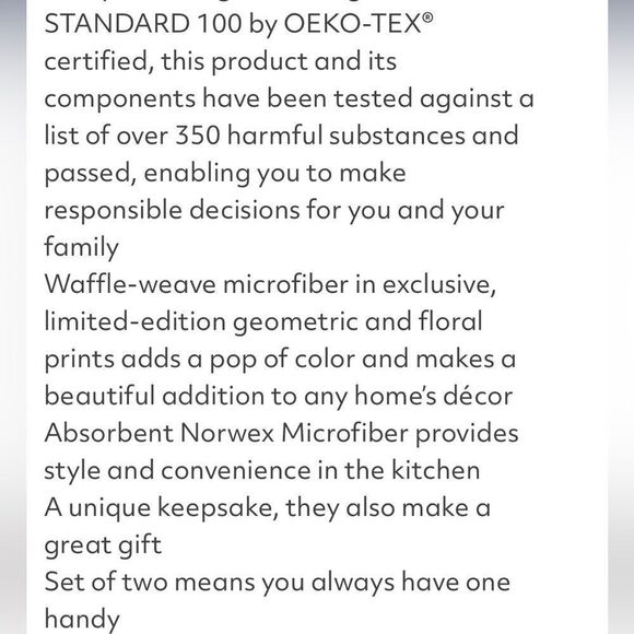 Norwex Tea Towels Limited Edition Water Tile/Floral NWT - Picture 14 of 15